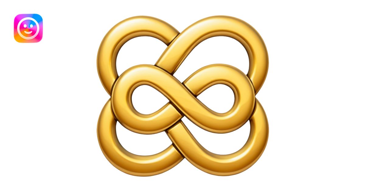 One infinity BOLD symbol made of gold emoji | AI Emoji Generator