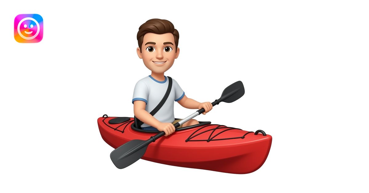 emoji person paddling a red kaykak from left to right emoji | AI Emoji ...