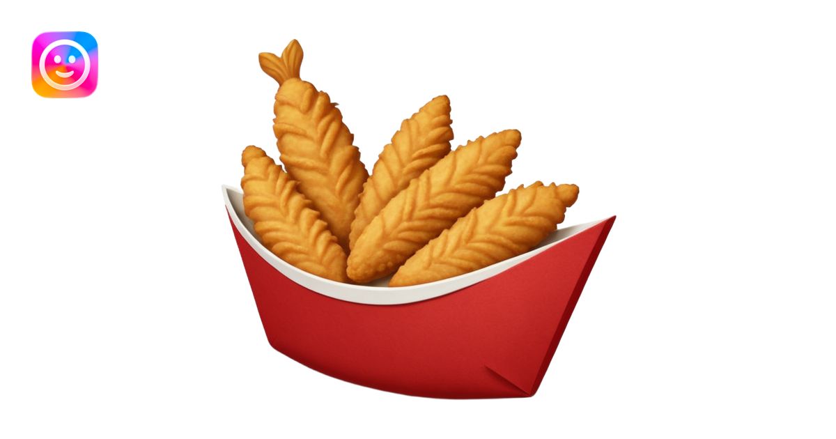 breaded chicken tenders in a red paper food boat emoji | AI Emoji Generator