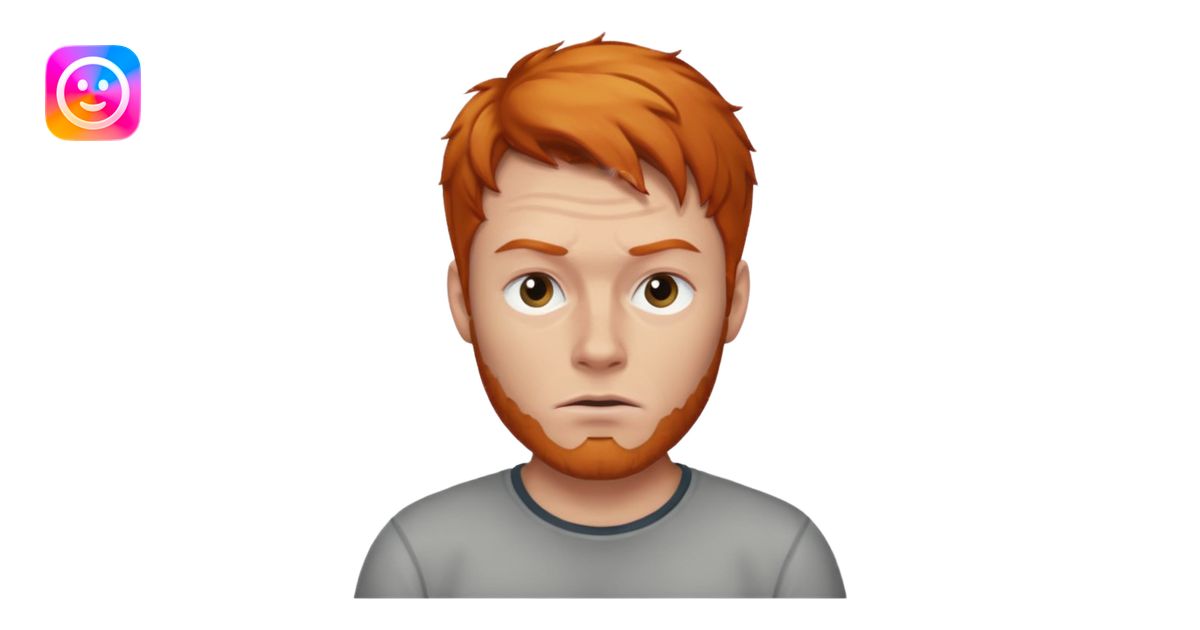 The 🤨 raised eyebrow emoji but with short ginger hair (a man) emoji ...