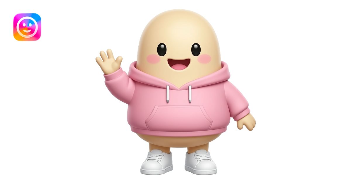 Full-body cute blob character in Moriah Elizabeth-inspired craft style ...