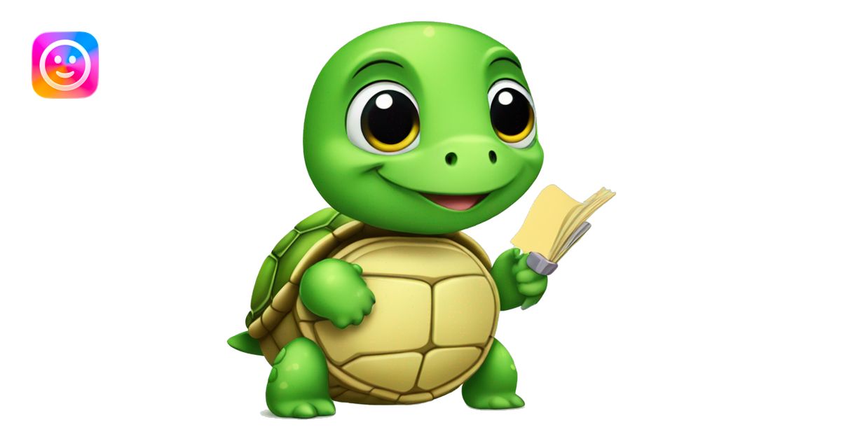 A cute little turtle with a task list including big and bolded check ...