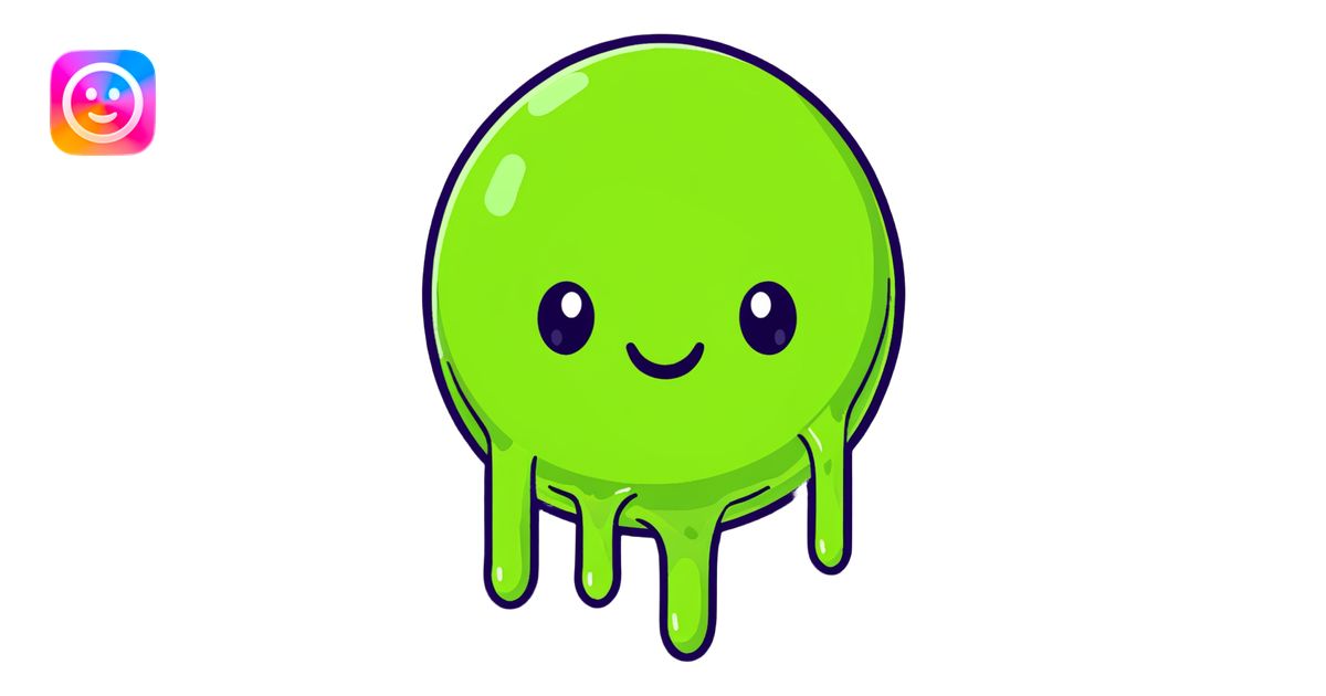 a cute gooey slime ball character image | AI Emoji Generator