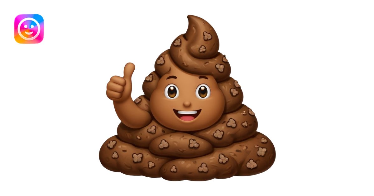 Poop shows a like emoji | AI Emoji Generator