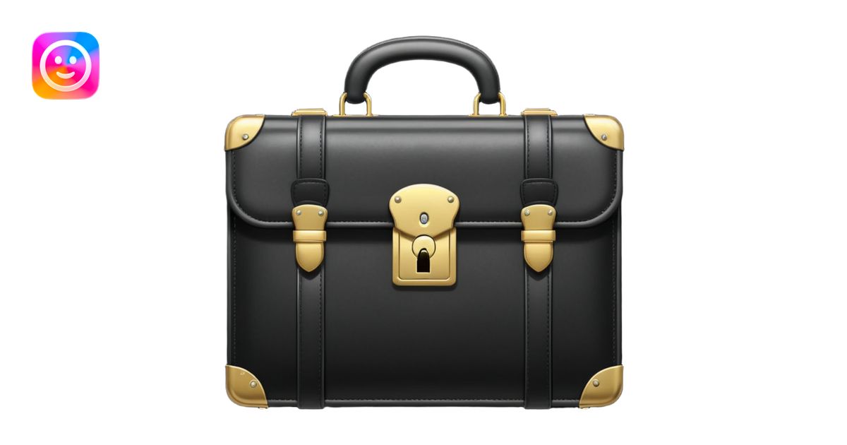 a briefcase with money and a closed lock in front of it emoji | AI ...