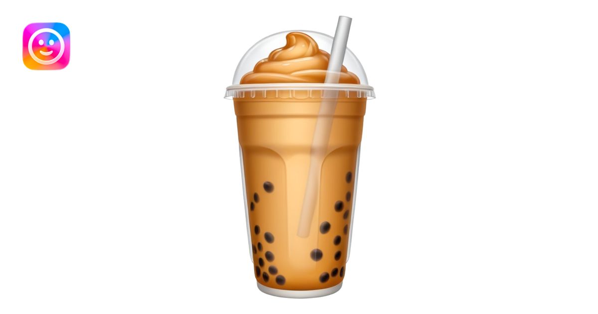 milk tea with boba in a clear to-go cup emoji | AI Emoji Generator