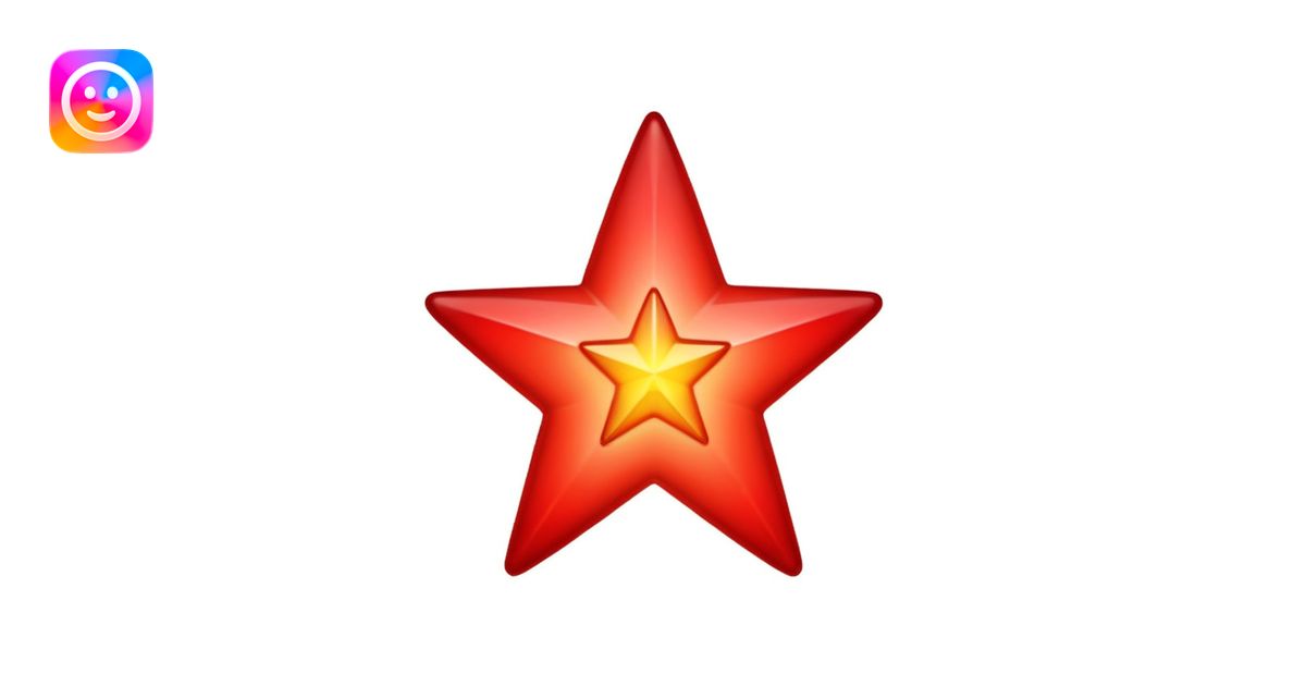 A single red star emoji in cartoon style. The star should be ...