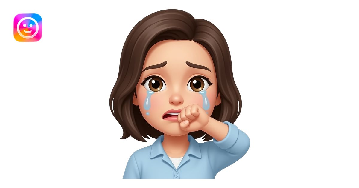generate a crying emoji with fist hiding its mouth and dont make it a ...