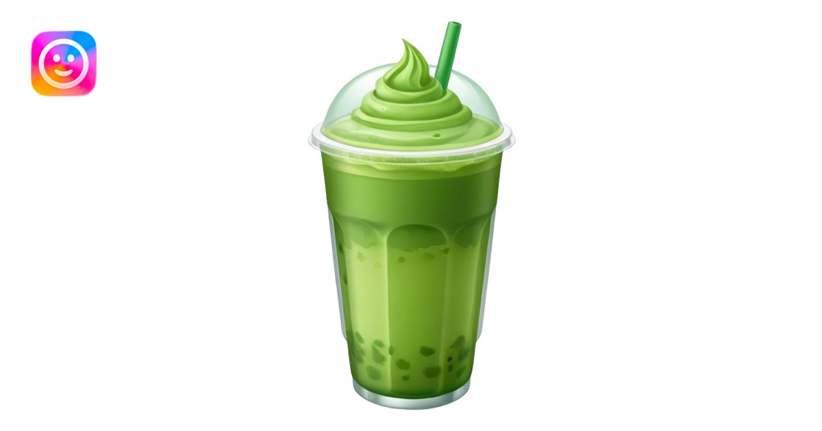 realistic green iced matcha drink to go drink emoji | AI Emoji Generator