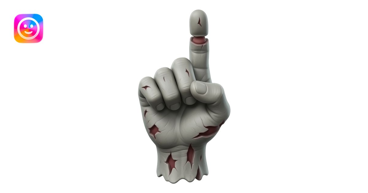 zombie open hand pointing up no person just hand emoji | AI Emoji Generator