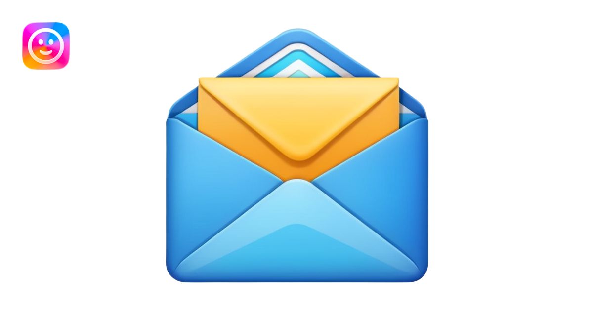 an email evelop with datas and charts around emoji | AI Emoji Generator