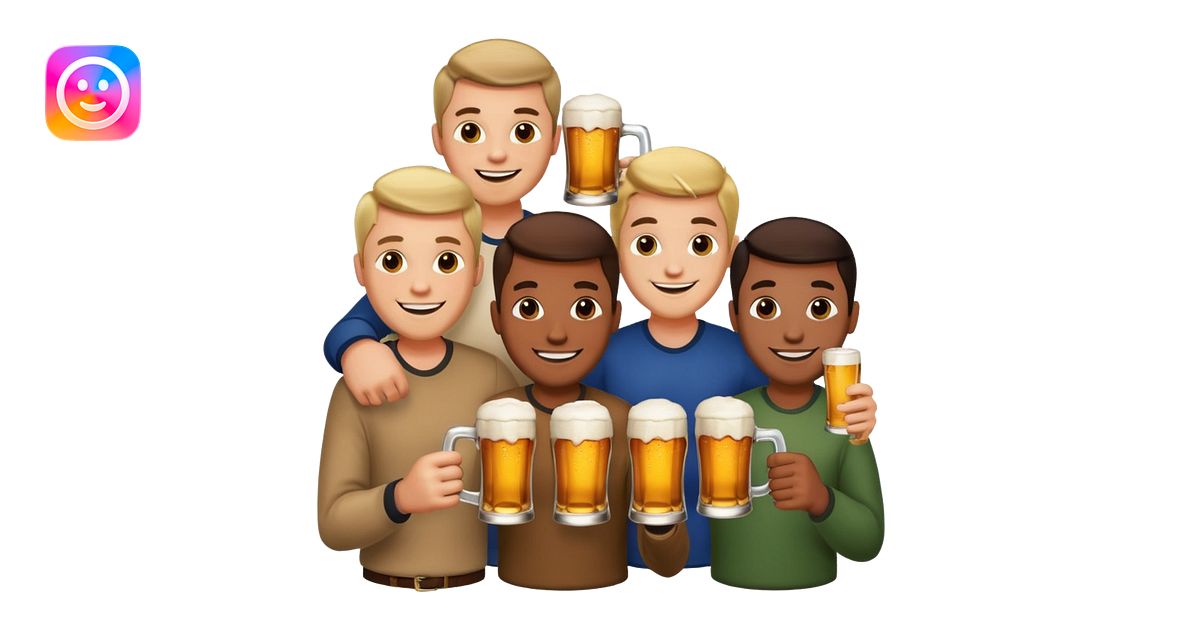 Männer mit Bier emoji | AI Emoji Generator
