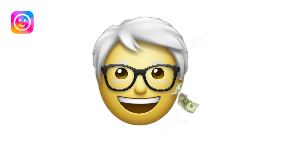 Emoji with glasses laughing with tears and speeding up money emoji | AI ...