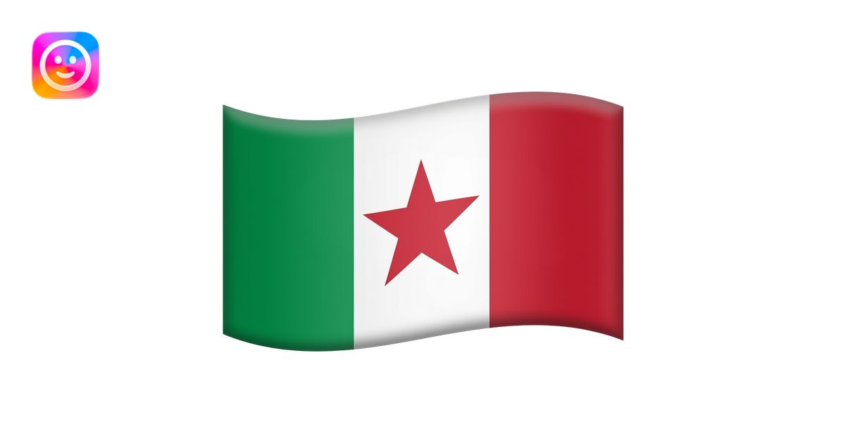italian flag red star in white stripe emoji | AI Emoji Generator