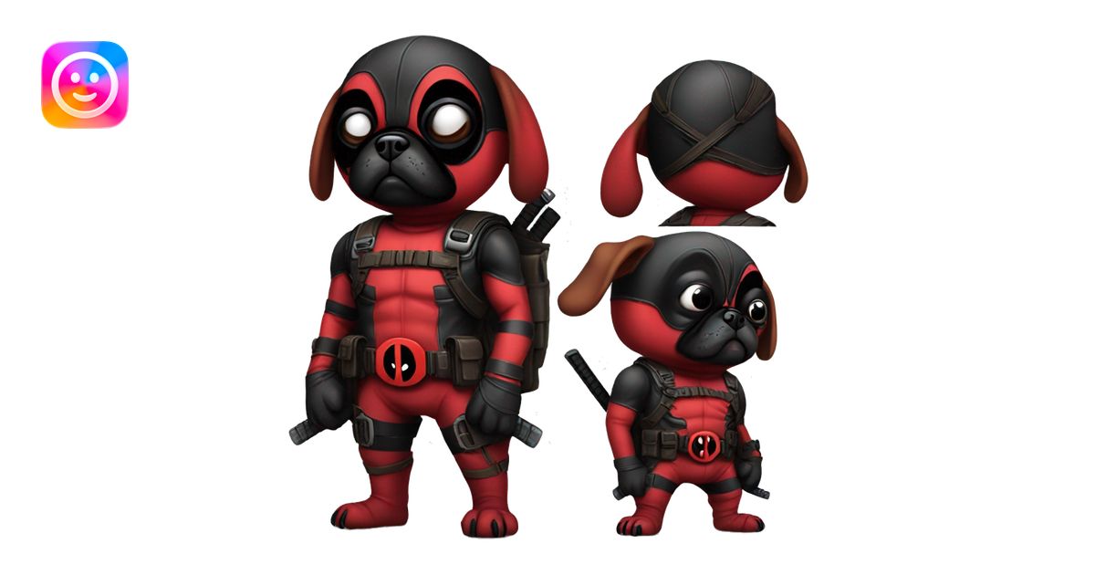 deadpool pug emoji | AI Emoji Generator