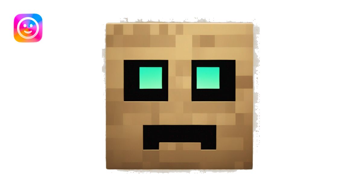 minecraft logo with a creeper face in the middle emoji | AI Emoji Generator