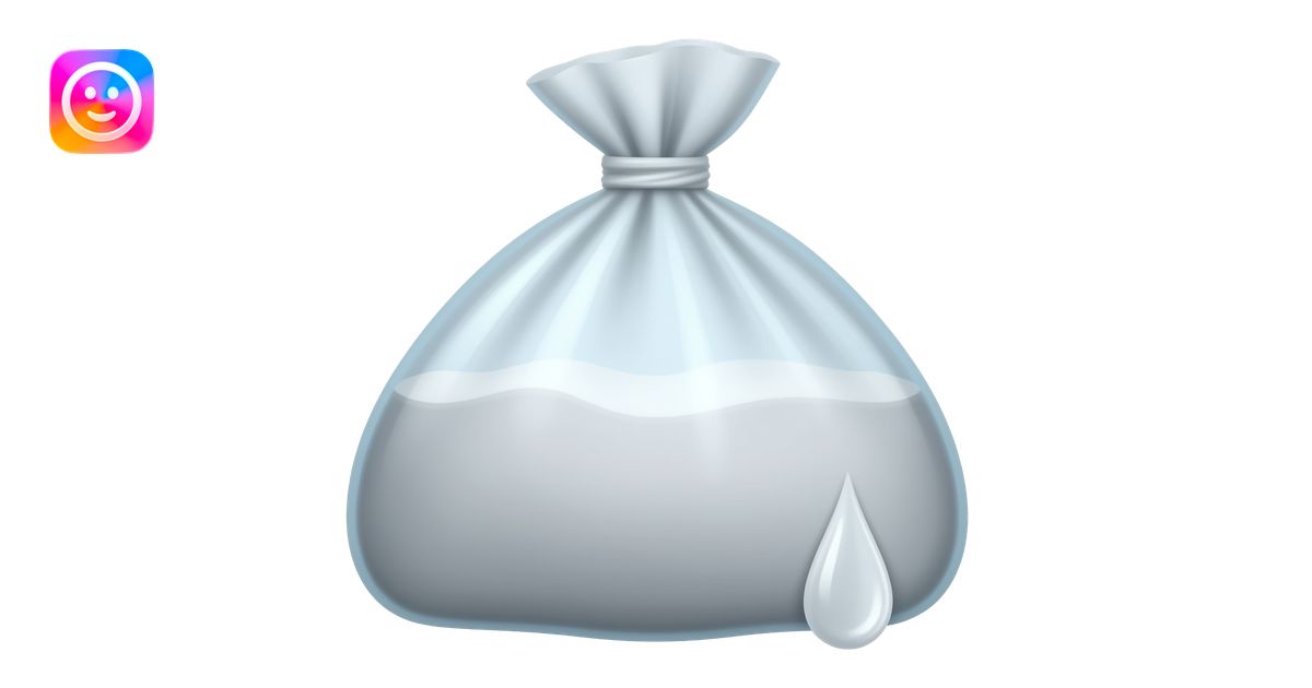 upside down bag with white fluids and drip dren emoji | AI Emoji Generator