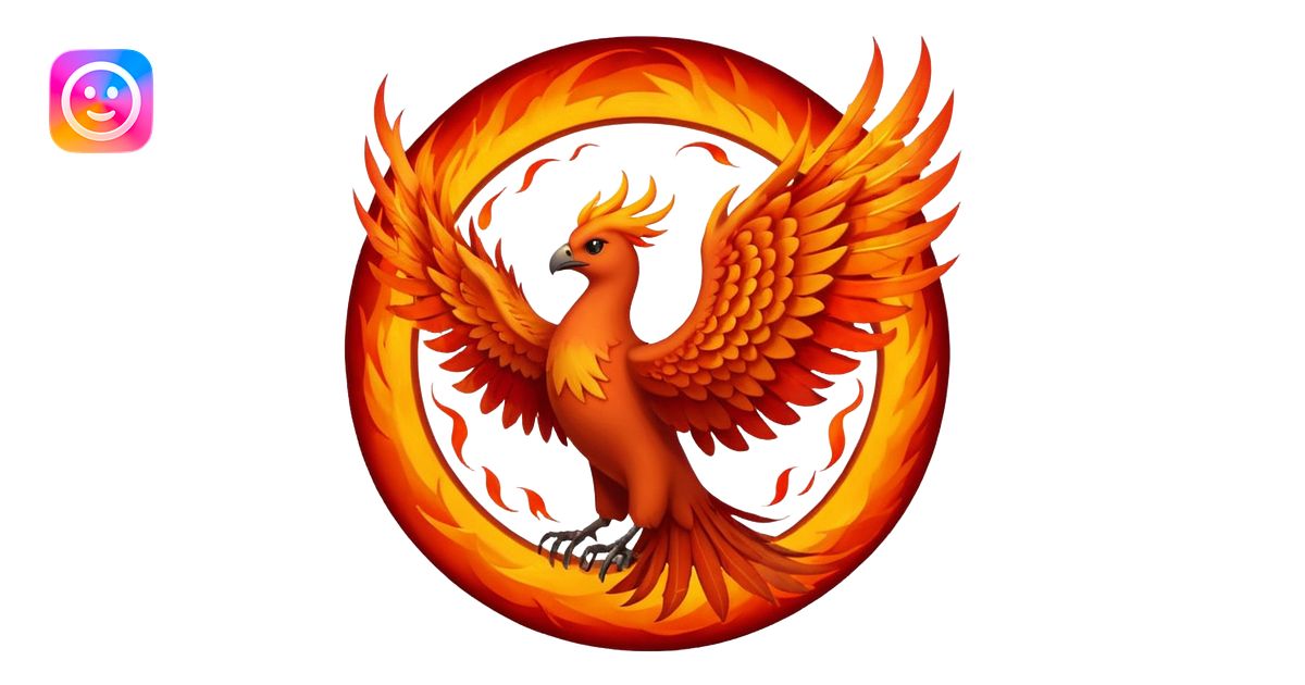 Phoenix, circle and fire emoji | AI Emoji Generator