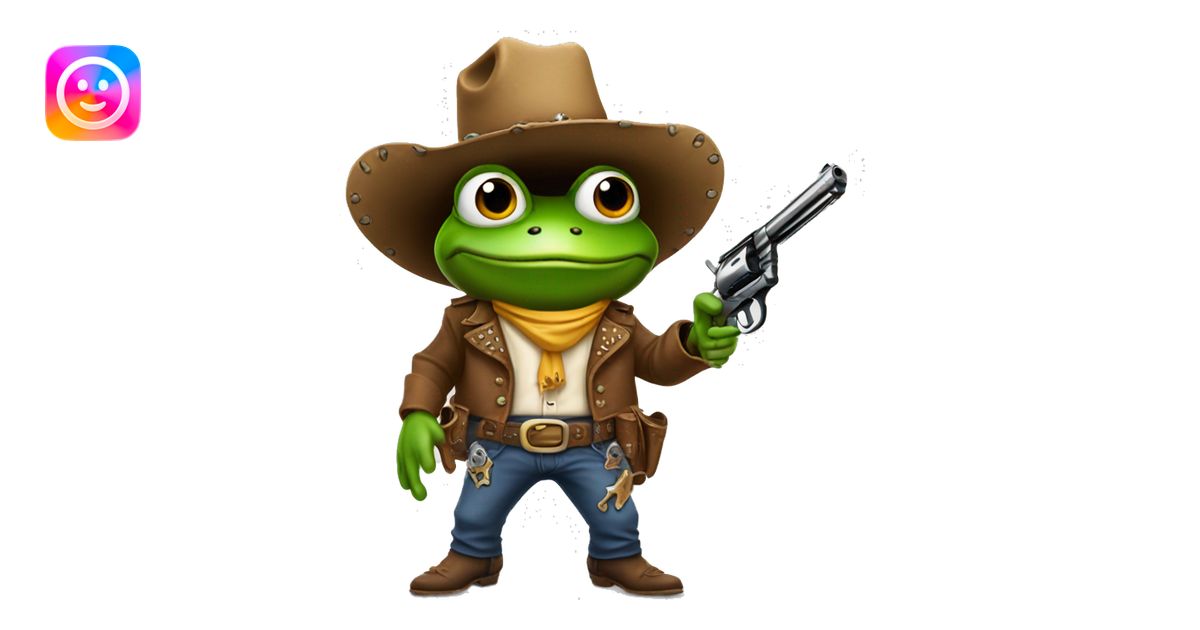 cowboy frog with revolvers emoji | AI Emoji Generator