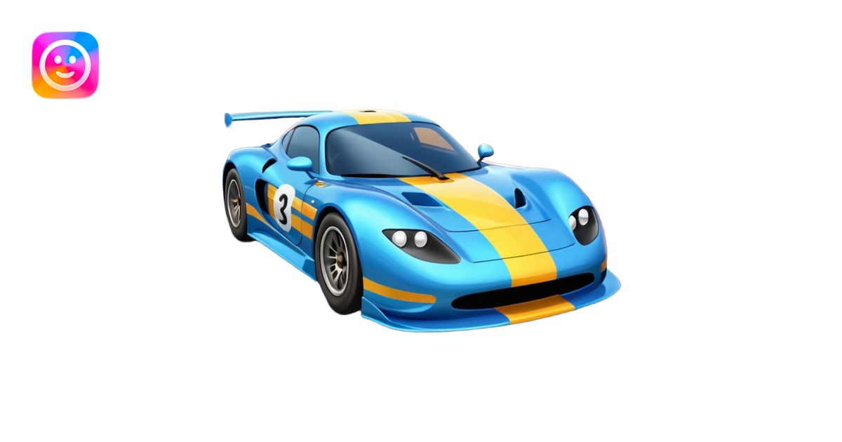 race car with track and cool background emoji | AI Emoji Generator