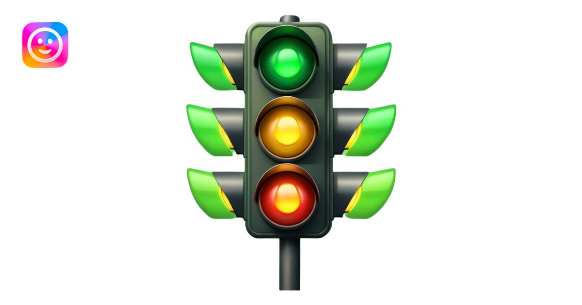 traffic light with just green light sparks emoji | AI Emoji Generator