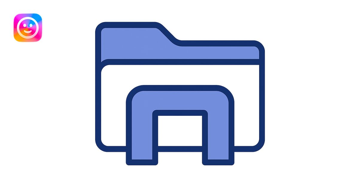 Fuse the blue folder icon with the File Explorer icon. Use the blue ...