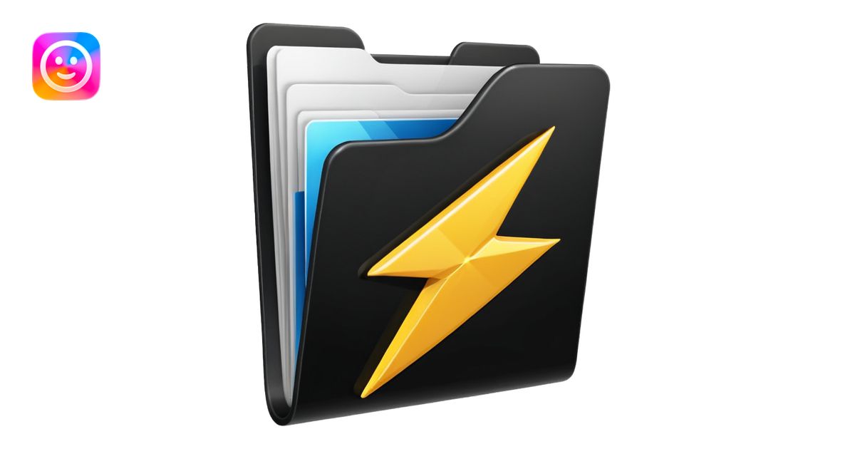 black folder flash file with a finances logo emoji | AI Emoji Generator