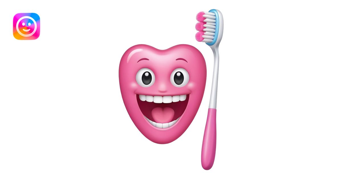 smiling mouth with toothbrush pink theme emoji AI Emoji Generator