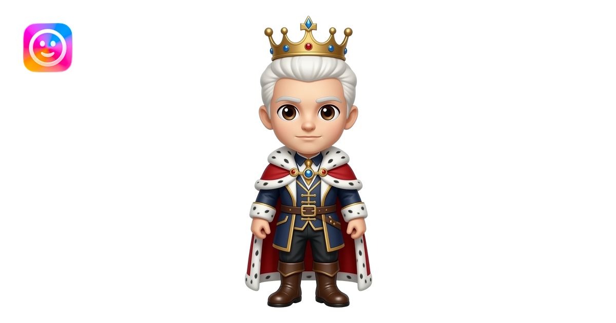 A full body Chess King entity with a big head and small body, ivory ...