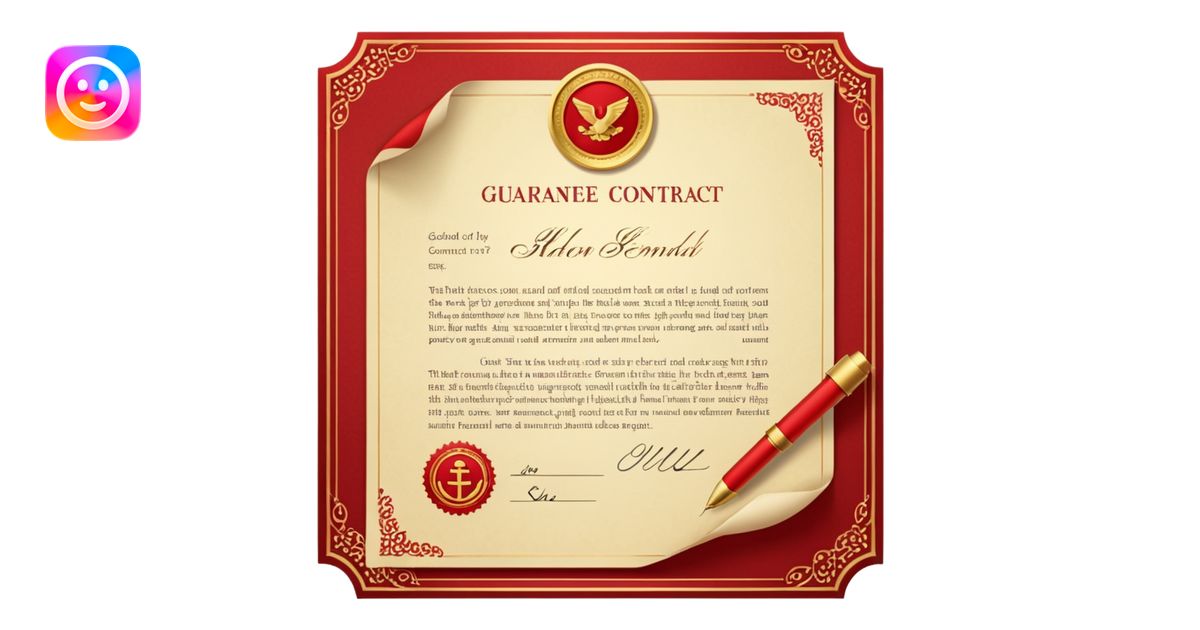 Guarantee contract golden paper signed and sealed emoji | AI Emoji ...