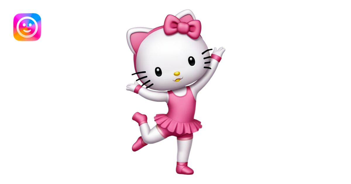 Hello Kitty in a leotard doing a gymnastics walkover emoji | AI Emoji ...