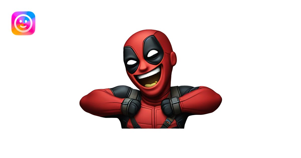 DeadPool emote laughing out loud and holding his belly emoji | AI Emoji ...