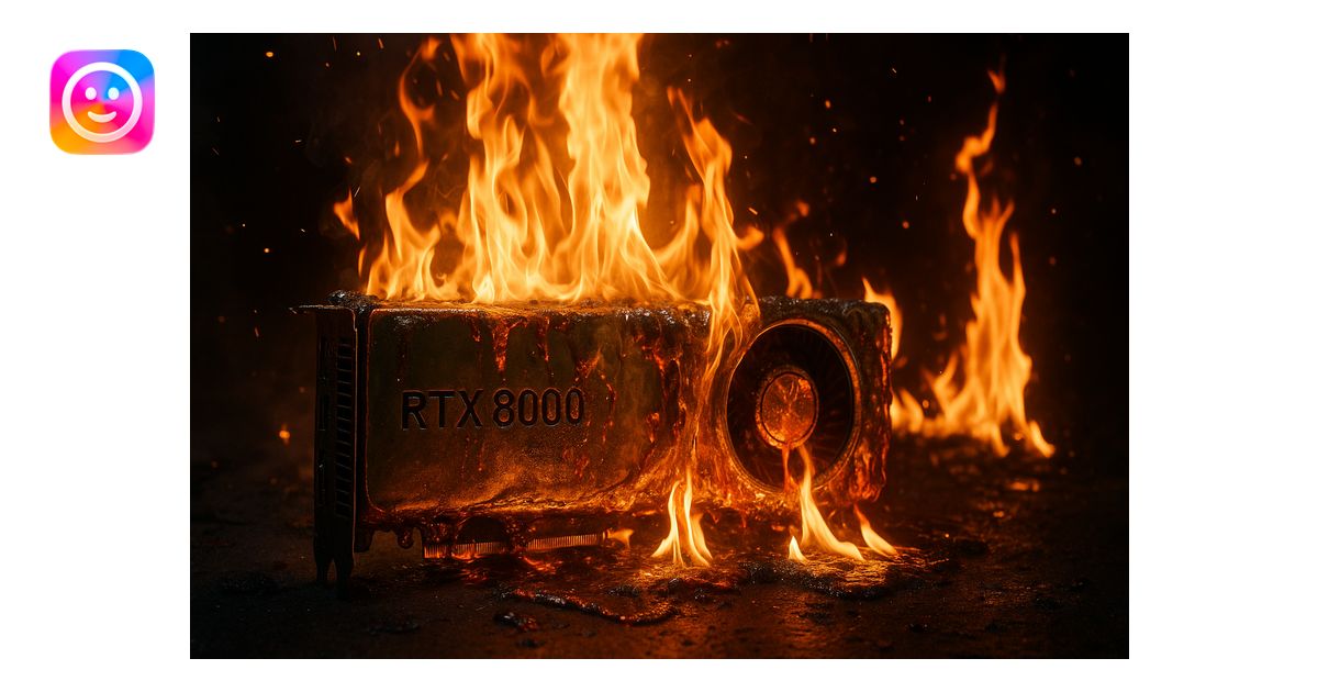NVIDIA RTX8000 GPU melting with fire, intense, no text emoji | AI Emoji ...