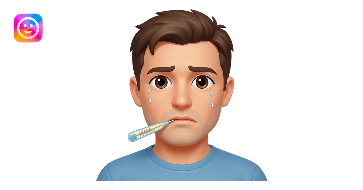 Hazme un emoji de alguien enfermo y que la piel esté un poquito roja y ...