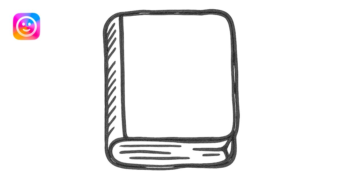 hand drawn black outline icon of a book icon | AI Emoji Generator
