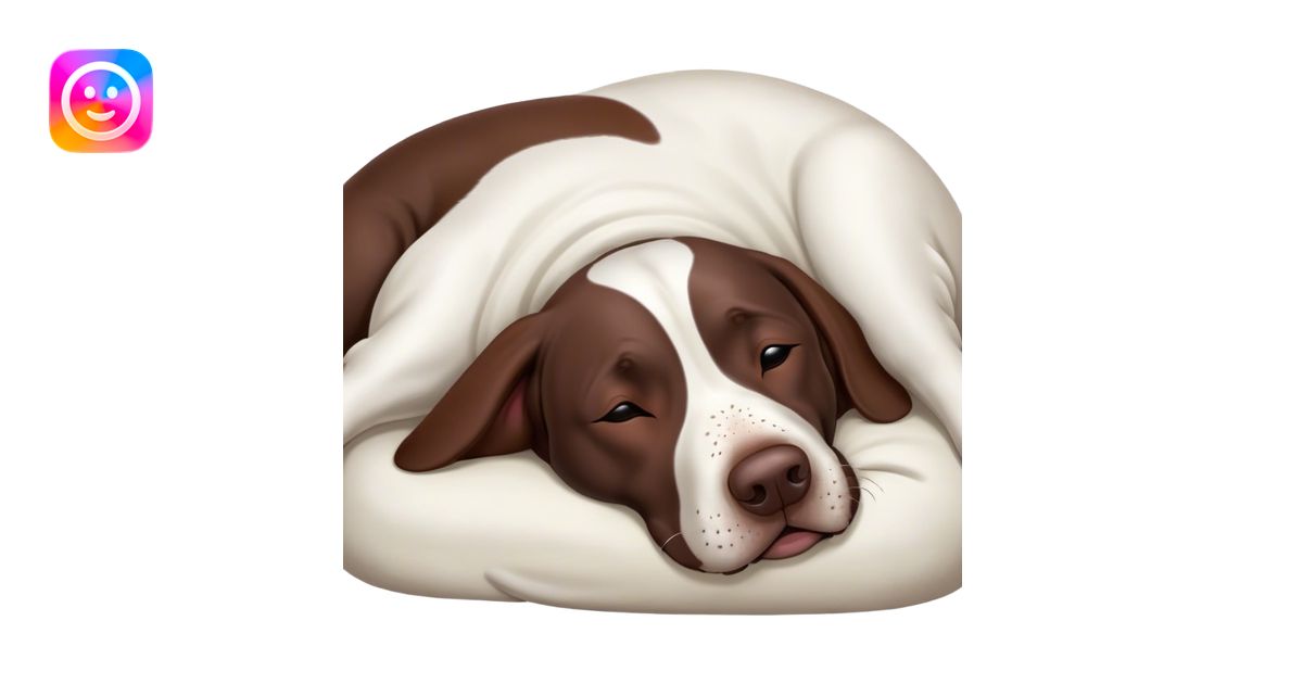 Cinematic Meme-Worthy Chubby Sleeping German Pointer Portrait Emoji ...