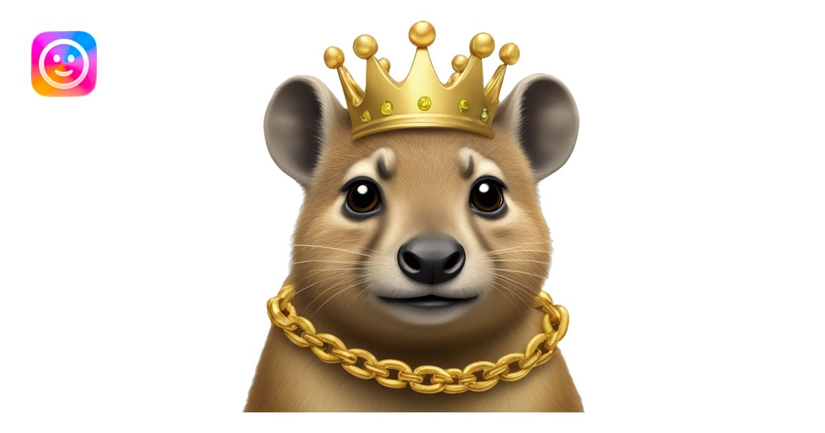 hyrax with a gold chain and a crown emoji | AI Emoji Generator
