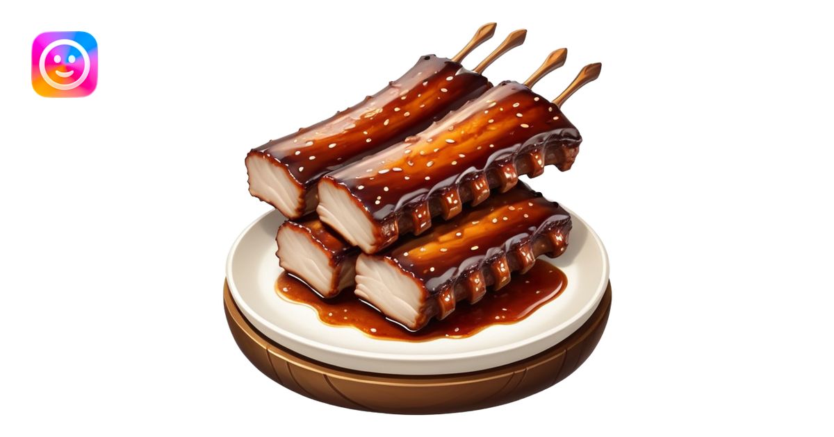 cinematic-realistic-barbeque-ribs-dish-emoji,-depicted-as-succulent ...