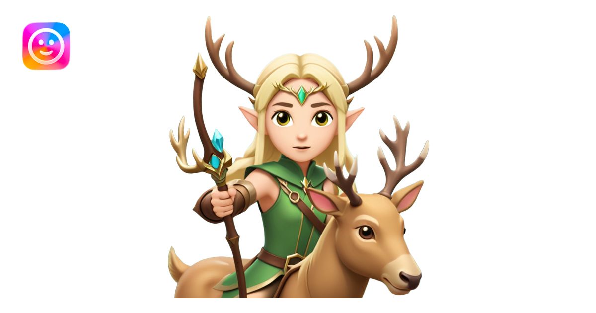 clash-of-clans-aesthetic-blond-elf-archer-portrait-emoji, rendered in a ...