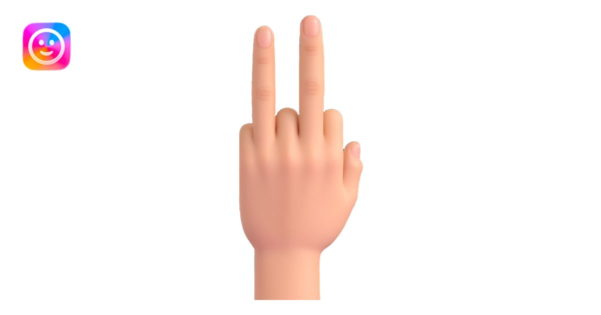 hand from the back, only ring and index fingers up, middle finger bent ...