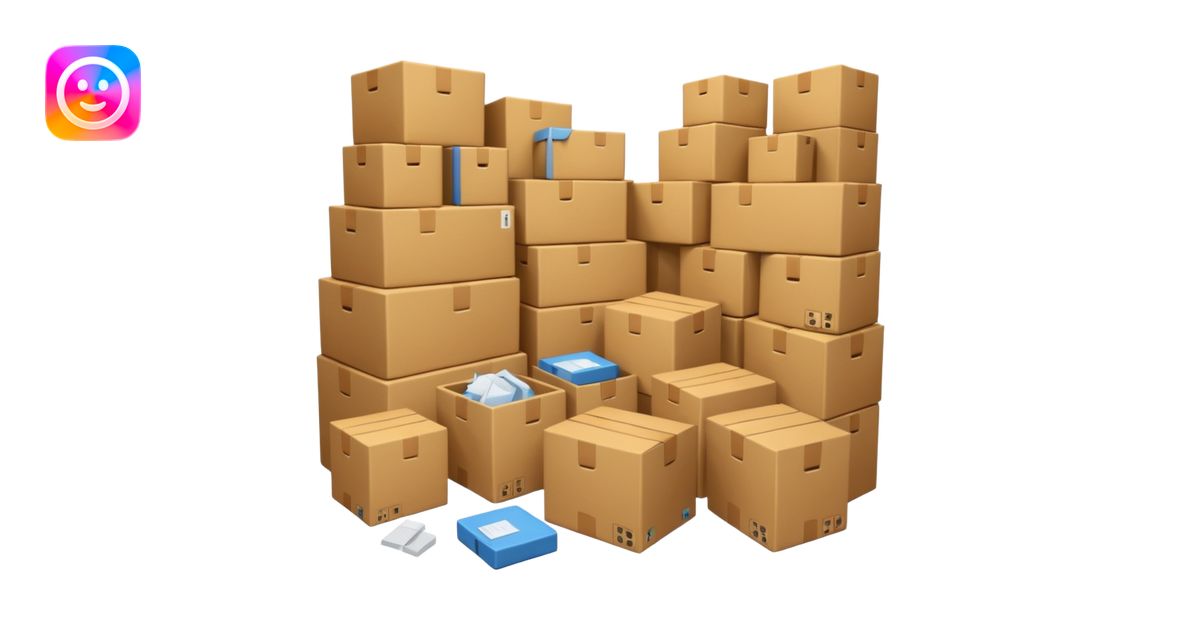 Generate a realistic emoji-style of a overfilled storage room where the ...