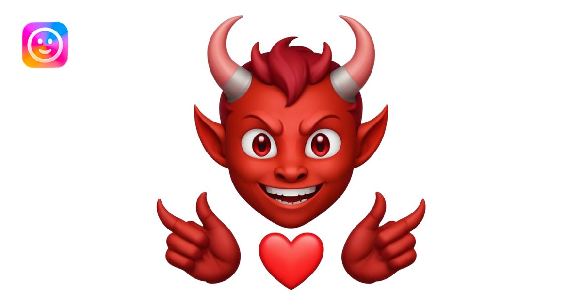 I need a devil flashing hhis heart emoji emoji | AI Emoji Generator