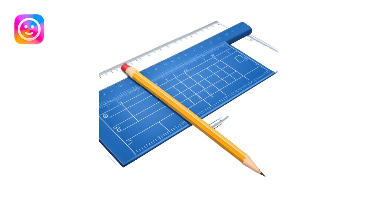 blueprint with ruler and pencil emoji | AI Emoji Generator