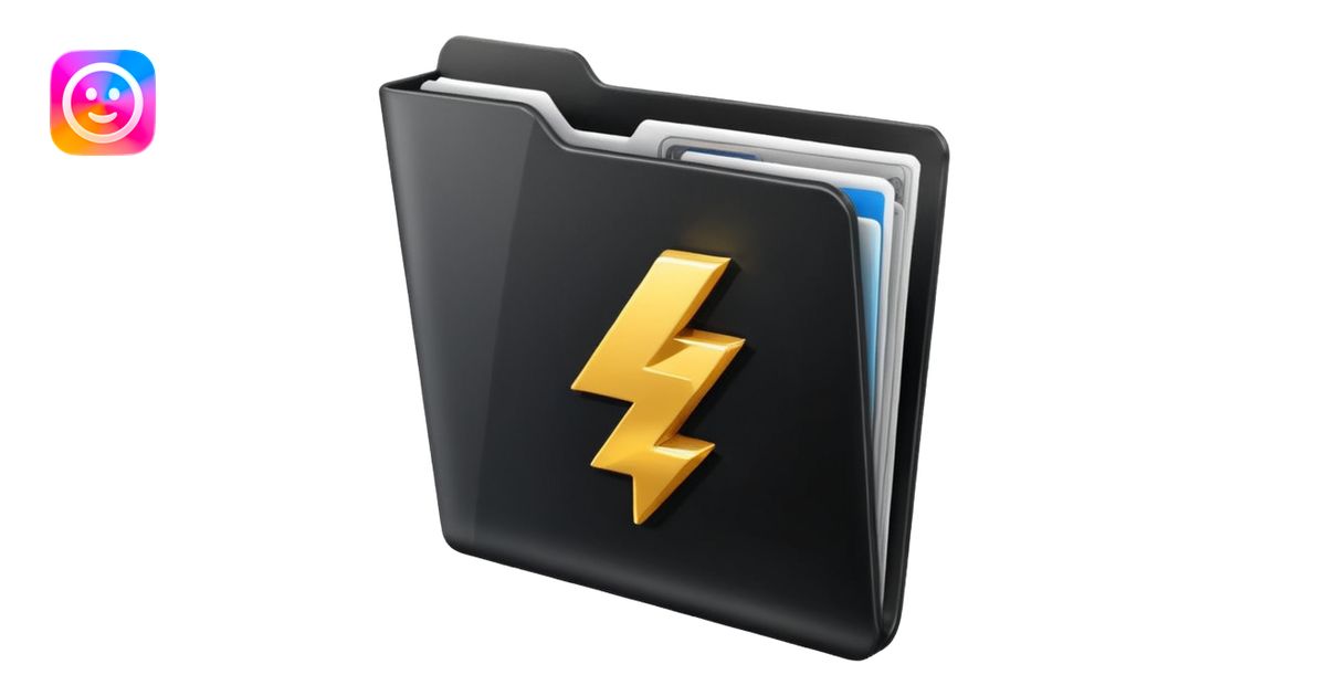 black folder flash file with a finances logo emoji | AI Emoji Generator