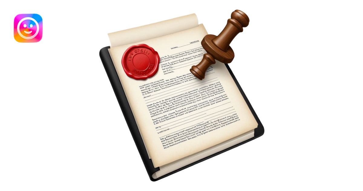 Courtroom Items, Legal Document – official case file or contract emoji ...