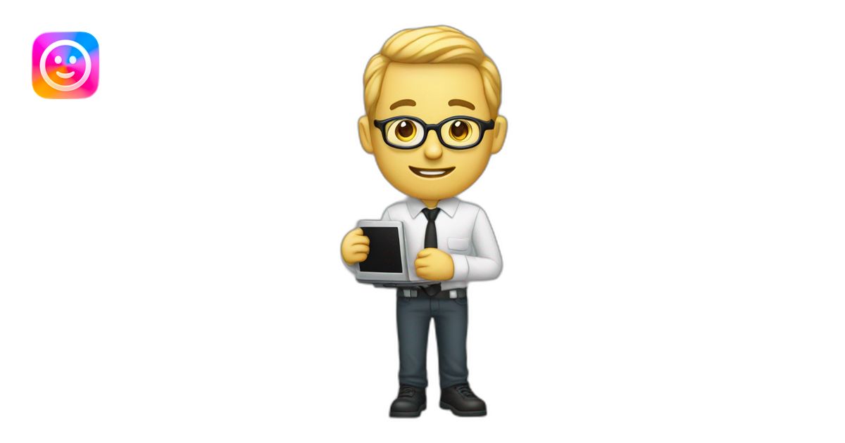 Un développeur d'application avec son ordinateur portable emoji | AI ...