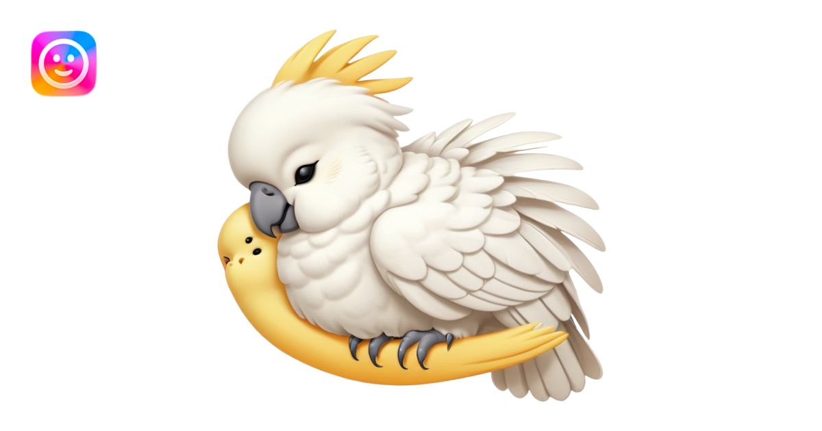 Meme-Worthy Cute Sleeping Cockatoo Portrait Emoji, Head resting ...