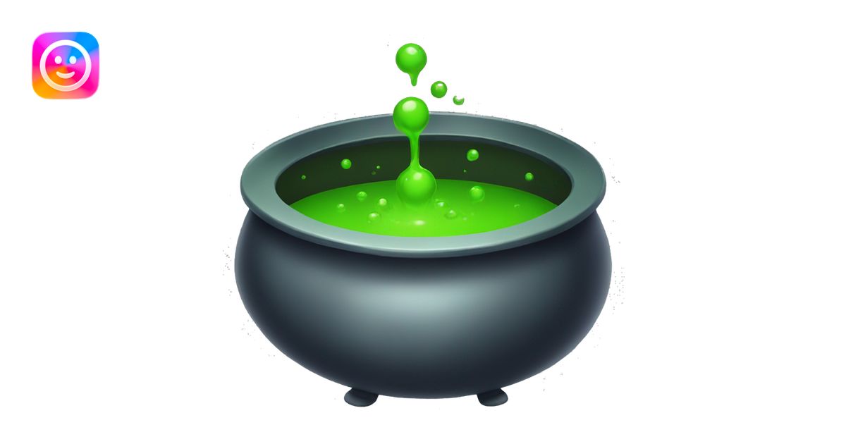 bubbling cauldron with green slime emoji | AI Emoji Generator