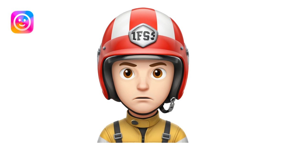 white male racer in helmet, crazy look, taking risks, very serious face ...