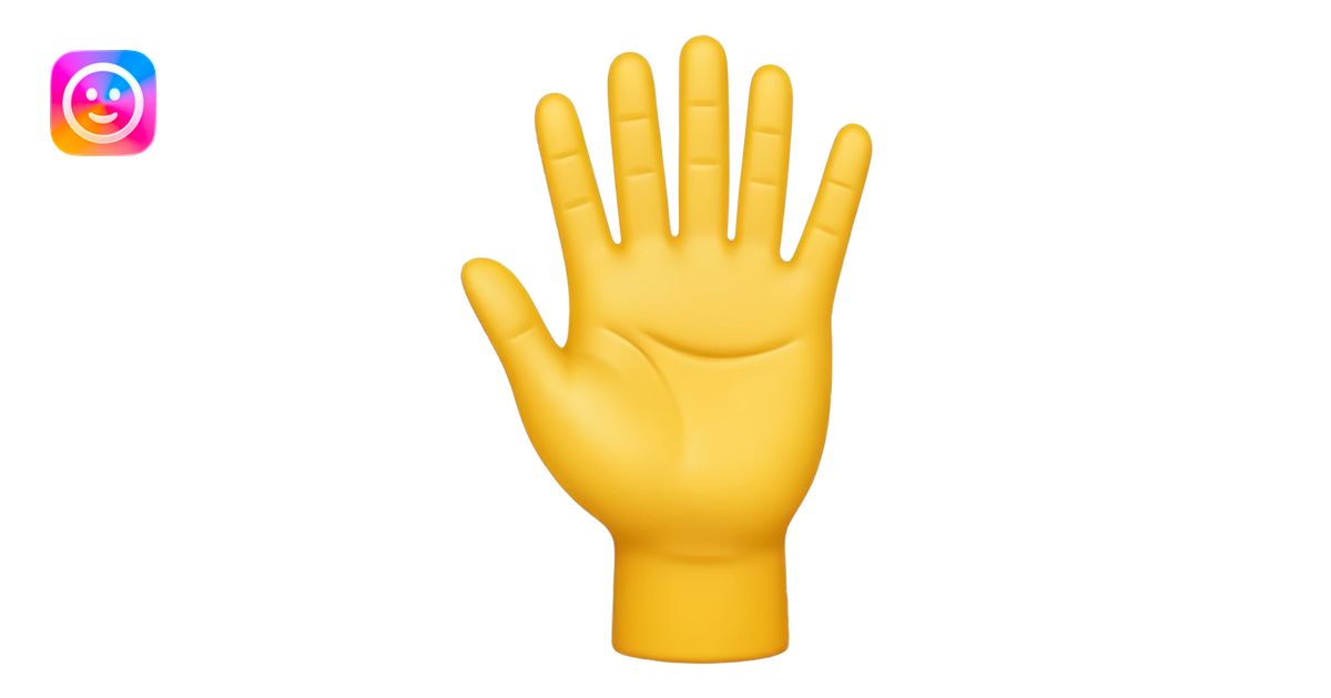 raised hand (stop gesture) yellow emoji style emoji | AI Emoji Generator